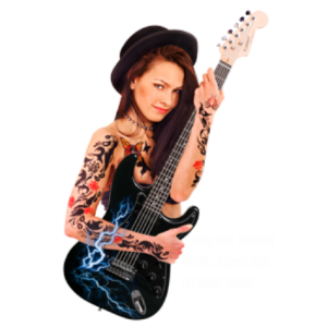 Tattoo guitar girl