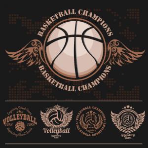 矢量印花图案篮球足球排球棒球logo标志团队运动服装T恤设计-联盟猫 (3)